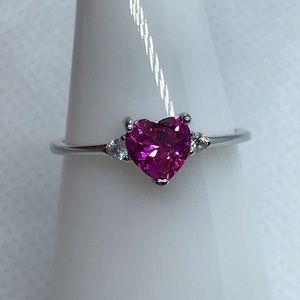 Pink Sapphire Sterling Silver Ring